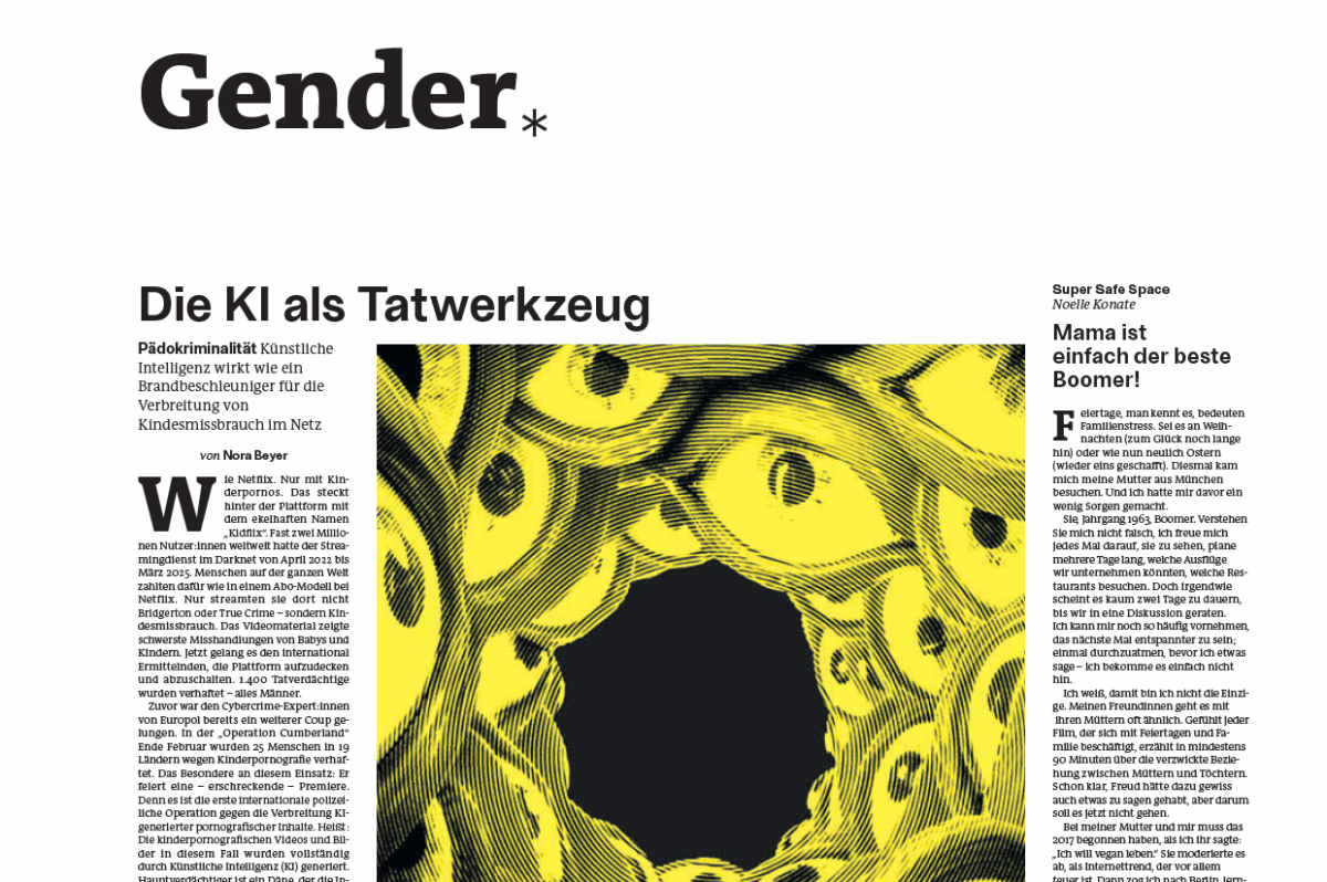 Neuer Artikel für der Freitag: Pädokriminalität – Die KI als Tatwerkzeug